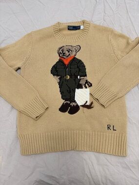 Polo Bear Cotton Crewneck Sweater